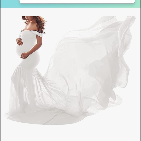 White off shoulder dress (Maternity dress) - Picture 5 of 9